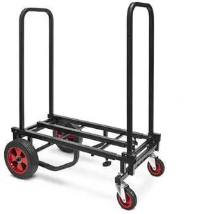 Pyle Adjustable Professional Equipment Cart  8-in-1 Folding Multi-Cart, Hand Truck/Dolly/Platform Cart, Max Load 300 lbs