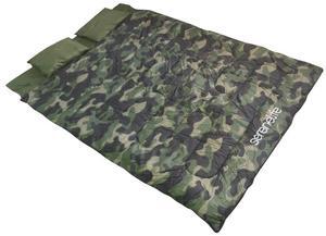 SereneLife Double Sleeping Bag with Two Pillows, Lightweight & Waterproof, For Camping, Backpacking, Hiking, Includes Carrying Bag  Camouflage