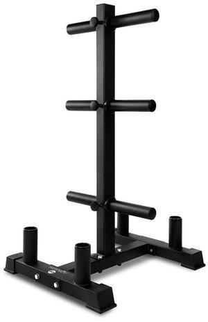 SereneLife Weight Plate Rack with Barbell Holders, 800-Pound Capacity, Heavy Duty Steel Construction - SLDBHOLD