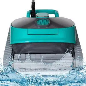 SereneLife Automatic Robotic Pool Cleaner, Wall Climbing, Dual Scrubbing Brushes, for Pools Up to 50 ft. - SLPORBT36
