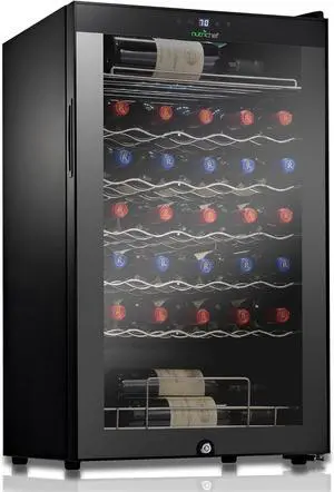NutriChef 34-Bottle Single-Zone Wine Chilling Refrigerator - PKCWC340