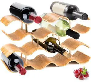 SereneLife 4-Tier Modular Wine Storage Rack with 14 Bottle Capacity - SLWMDSF55