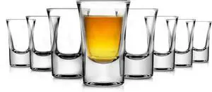 NutriChef 8-Piece Clear Glass Shot Glass Set - NCGLSST88 - 1oz Thermal Shock-Resistant Drinkware