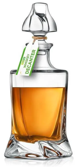 NutriChef Whiskey Decanter Set - 750ml Crystal Glass with Thick Bottom, Classic Design for Scotch, Brandy, Vodka, Wine - NCGD1XZ96