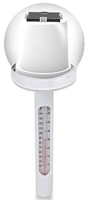 Pyle Floating Pool Thermometer with Solar Powered LED Light  Wireless Waterproof Temperature Sensor for Hot Tub, Spa, Pond, Jacuzzi, Aquarium  Auto-Charging, Easy Read Display, Indoor Outdoor Use