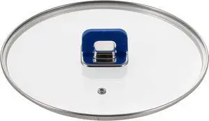 NutriChef Lid For 3.7 Quart Sautepan Pot - Non-Stick Stylish Kitchen Cookware with Foldable Knob, PFOA Free, Works with Model: NCCWSTKBUL (Blue)