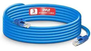 Pyle RJ45 CAT6 UTP Ethernet Cable - Universal Connectivity 10 FT LAN Cable for PCs, Computer Servers, Printers, Routers, Switch Boxes, Network Media Players, PoE Devices, and More (Blue) - PNCG10