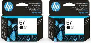HP 67 Black Ink Cartridge (2-pack) | Works with DeskJet 1255, 2700, 4100 Series, ENVY 6000, 6400 Series