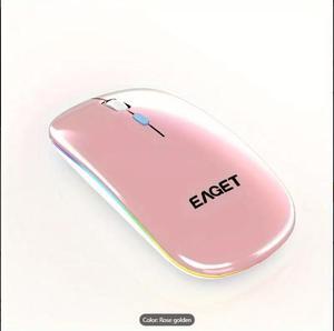 EAGET Wireless Bluetooth Mouse, Dual Mode Connectivity (Bluetooth 5.0 & 2.4G USB) Computer Mouse, Sleek, Portable, Compact Design in 6 Colors for iPad, Laptop & PC Use (Pink)