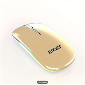 EAGET Wireless Bluetooth Mouse, Dual Mode Connectivity (Bluetooth 5.0 & 2.4G USB) Computer Mouse, Sleek, Portable, Compact Design in 6 Colors for iPad, Laptop & PC Use (Gold)