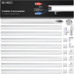 Cord Hider 153in - Cord Covers for Wires - Paintable Cable Hider - Cable Management - Wire Hiders for TV On Wall - Cable Management Cord Hider Wall - Cable Raceway - 9X (L17 x W1.1 x H0.55) - White