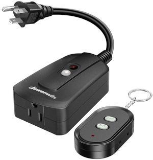 DEWENWILS Outdoor Wireless Remote Control Outlet, 15 amp Heavy Duty Weatherproof Remote Controlled Light Switch for Lights String Lights, 100 Feet Range, UL Listed
