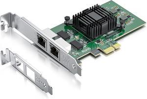 Gigabit Dual NIC with Intel 82576 Chip, 1Gb Network Card Compare to Intel E1G42ET NIC, 2 RJ45 Ports, PCI Express 2.1 X1, Ethernet Card with Low Profile for Windows/Windows Server/Linux