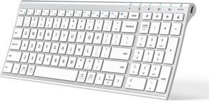 iClever BK10 Bluetooth Keyboard, Wireless Bluetooth Keyboard, Rechargeable Bluetooth 5.1 Multi Device Keyboard with Number Pad Full Size Stable Connection for Mac, Windows, iOS, Android, Laptop