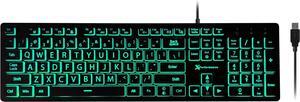 Large Print Backlit Keyboard Wired  Easy-to-See Light Up Keys for Seniors, Elderly, and Kids  USB Illuminated Keyboard with 7 Backlight Colors, Oversized Letters for Effortless Typing