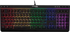 HyperX Alloy Core RGB  Membrane Gaming Keyboard, Comfortable Quiet Silent Keys with RGB LED Lighting Effects, Spill Resistant, Dedicated Media Keys, Compatible with Windows 10/8.1/8/7  Black