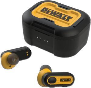 DEWALT True Wireless Bluetooth Earbuds  TWS Bluetooth Headphones  Wireless Earbuds with Type C Charging Case  Waterproof Wireless Earphones  Jobsite Pro-X1 Premium Sound for Outdoor Work