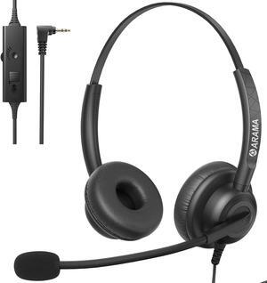 Phone Headset 2.5mm with Noise Canceling Mic & Volume Control Ultra Comfort Telephone Headset for Panasonic Vtech AT&T Uniden Gigaset Cisco RCA Grandstream Cordless Landline Office Phones