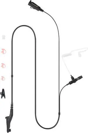 commountain APX 6000 XPR 7550e Earpiece with Mic for Motorola Radios APX 8000 (7000 4000) XPR 7350e (7550 7350 7580e 7380e) APX6000 APX7000 APX8000 XPR7550e XPR7550, Two Wire Surveillance Headset