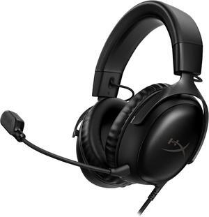 HyperX Cloud III  Wired Gaming Headset, PC, PS5, Xbox Series X|S, Angled 53mm Drivers, DTS Spatial Audio, Memory Foam, Durable Frame, Ultra-Clear 10mm Mic, USB-C, USB-A, 3.5mm  Black
