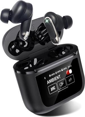 Wireless Earbuds Bluetooth 5.4, 40H Playtime, ANC Noise Cancelling, IPX7 Waterproof, LED Power Display, Touch Control, Dual-Mic Call Noise Reduction, Fast Charging Case, Compatible with Android/iOS