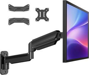 HUANUO Computer Monitor Wall Mount for 22 to 35 inch Flat Curved Screens, Single Wall Mount Monitor Arm Holds up to 26.4lbs, Height Adjustable Full Motion Gas Springcore Vesa Wall Mount, Max 200x200mm