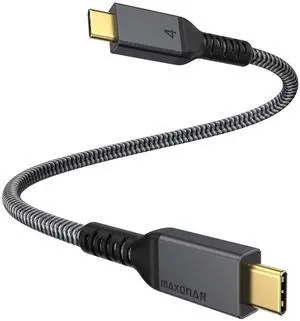 Maxonar [1.6Ft] Thunderbolt 4 Cable, Short Thunderbolt Cable 40Gbps with 240W Charging and 8K/5K@60Hz Compatible with Thunderbolt 4/3, USB4, and USB C