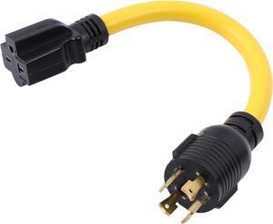 ONETAK NEMA L14-30P to 6-15R 6-20R 240V 30 Amp Twist Lock 4 Prong Male Plug to 240V 20 Amp Twist Lock 3 Prong Female Receptacle Generator Welder Dryer EV Charger Power Cord Adapter Connector