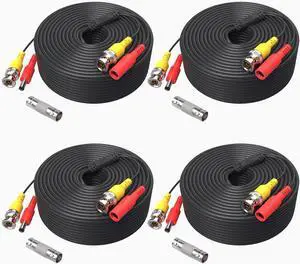 ANNKE (4) 150 Feet Video Power Cable for Security Camera System, All-in-One BNC Extension Surveillance Camera Cable for CCTV Security DVR System Installation, Free 4 x BNC Connectors Included