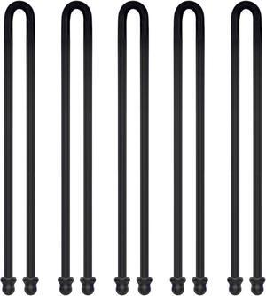 5Pcs 18in Silicone Cable Tie, Cord Organizer for Bundling Earphone, Computer Cords, Reusable Straps for Home, Office, Kitchen, Dia 5mm