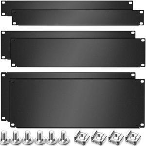 Zhengmy 1u,2u,4u Blank Panel Metal Rack Mount Filler Mount Panel Spacer 19 Inches Rack Blanking Kit for Enclosure Server Cabinet Black(6 Pieces)