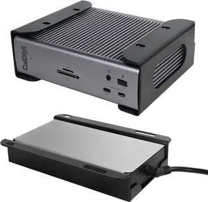 Under Desk Holder for Thunderbolt 4 Dock/Thunderbolt 3 Dock and Power Cable, Under Desk Iron Storage Rack for TS4 / TS3 Plus, No Drill, Easy Install with All Hardware Included