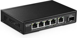 MokerLink 5 Port 2.5G Ethernet Switch with 10G SFP, 5 x 2.5G Base-T Ports Compatible with 10/100/1000Mbps, Metal Unmanaged Fanless Network Switch