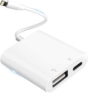 Lightning to USB Camera Adapter for iPhone with Lightning Charging Port USB 3.0 Female OTG Cable for iPad to Connect Card Reader Flash Drive U Disk Keyboard Mouse Hubs Midi