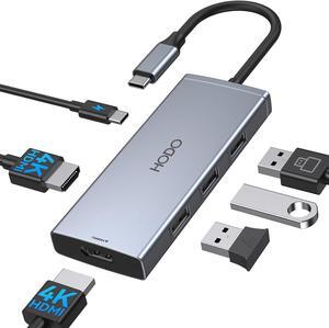 Docking Station to Dual HDMI Monitors Adapter, USB C to Dual HDMI Adapter 4K 60 Hz for Laptops Docking Station Dual Monitor with PD, 3 USB Port Compatible for HP Elitebook,Dell XPS 13 15 etc