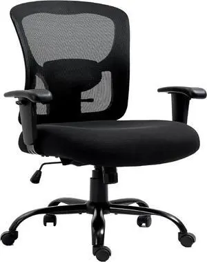 Bigroof Home Office Chair Ergonomic Mesh Desk Chair 400lbs with Adjustable Lumbar Support Arms High Back Wide Seat Task Executive Rolling Swivel Chair for Women Men, Heavy People