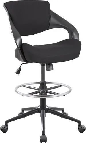 Ergonomic Drafting Chair,Standing Computer Desk Chair,Foot Ring,Lumbar Support,Swivel Task Chair-Black