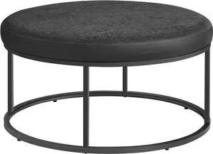 SONGMICS HOME LUIZ Collection - Ottoman, Round Coffee Table, Footstool, Reversible Top, Padded Seat, Side Table, Minimalist, Steel Frame, Max. Load 660 lb, for Living Room, Ink Black ULOM078B01 SONGMICS HOME LUIZ Collection - Ottoman, Round Coffee Table, Footstool, Reversible Top, Padded Seat, Side Table, Minimalist, Steel Frame, Max. Load 660 lb, for Living Room, Ink Black ULOM078B01