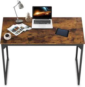 Computer Desk 39 inch, Home Office Desk Writing Study Table Modern Simple Style PC Desk with Black Metal Frame,Vintage
