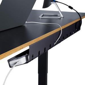 PAMO Cable Management Under Desk for Easy mounting Under-Table I Set of 3 - with 10X Cable Ties I Desk Organizer for Office/Home Office Table Thoughtful Cable Tray Holder