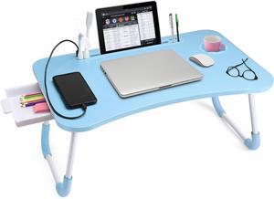 Slendor Laptop Desk Laptop Bed Stand Foldable Laptop Table Folding Breakfast Tray Portable Lap Standing Desk Reading and Writing Holder with Drawer