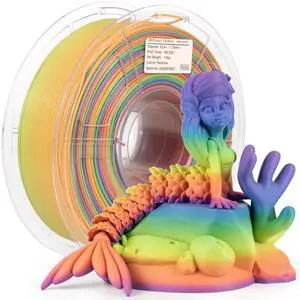 iSANMATE PLA+ 3D Printer Filament, Pla Filament 1.75mm Rainbow PLA, Color Change Filament Dimensional Accuracy +/- 0.03 mm,1 KG Spool
