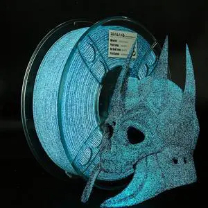 PLA Filament 1.75mm,3D Printer Filament UV Light Glitter PLA, Black Blue Starry Sky Filament 3D Printing Filament 1.75mm+/-0.02mm,1KG/2.2lb