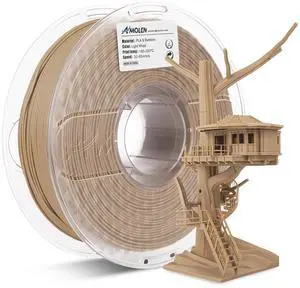 AMOLEN 3D Printing Filament Pla Wood Bamboo 3D Printer Filament, PLA Filament 1.75mm 15% Real Bamboo Fiber, 1kg/2.2lb 15% Wood Fiber