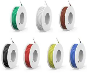 18 awg Solid Wire kit Electrical Wire Cable 7 Colors 16.5ft Each Spool 18 Gauge 0.8mm² Hook up UL1007 Tinned Copper Wire breadboard Wire for DIY