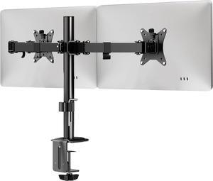 Mount-It! Dual Monitor Mount, Dual Monitor Arm for 2 Screens on Desk, Adjustable Tilt and Swivel Arms for Double Screen up to 32 and 19.8 Lbs VESA 75x75 and 100x100 C-clamp & Grommet