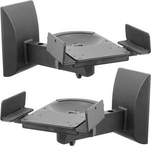 Mount-It! Bookshelf Speaker Wall Mount, Pair of Universal Side Clamping Speaker Shelf Wall Mounting Brackets for Large or Small Speakers, 2 Full Motion Mounts, 55 Lbs Capacity, Black (MI-SB37)