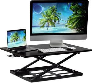 Mount-It! Standing Desk Converter, Height Adjustable Sit Stand Desk, 32x22 Inch Preassembled Stand Up Desk Converter, Ultra Low Profile Design, Black