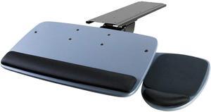 Mount-It! Under Desk Keyboard Tray, Adjustable Keyboard and Mouse Drawer Platform with Ergonomic Wrist Rest Pad, 17.25" Track (MI-7137)