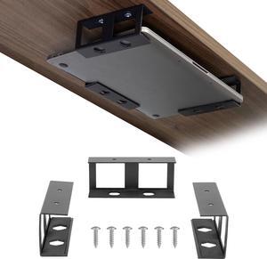 Mount-It! Under-Desk Laptop Holder, Small Multimedia Device Mount, Mac Mini, MacBook, Keyboard, Anti-Scratch, Black